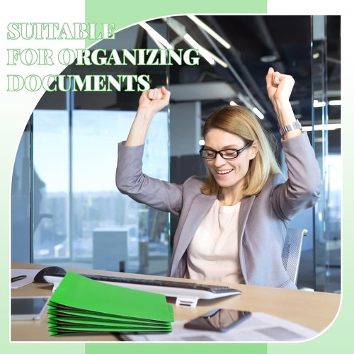 AmazingSpark 72 Pcs Classification Folders - Heavy Duty Pressboard File Organizer | Green, Letter Size with 2 Dividers