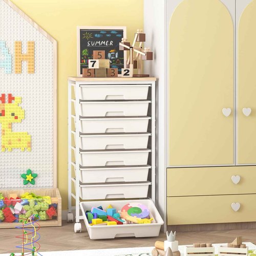 LABUK Rolling Storage Cart with Drawers Utility Cart Plastic Organizers for Classroom Dorm Office Bathroom, Makeup Palettes, Cosmetics, Nail Polish Organizer