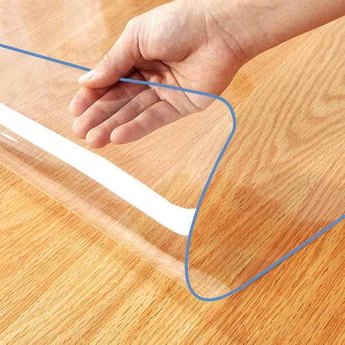 WingCanto 1.5mm Thick 30 x 48 Inch Clear PVC Table Runner Cover Protector Rectangular Plastic Table Pad Mat for Dining Room Table Office Desk Conference Table Kitchen Coutertop Heavy Duty Waterproof