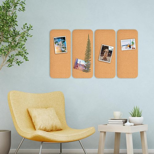Cork Board | Skiennix Self-Adhesive 12.5"x5.5" Bulletin Board - 1/2" Thick for Home, Office, School