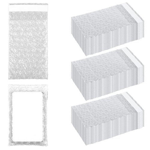 300Pcs Bubble Wrap Bags for Packing, 2 x 3.15 Inch Double Wall Plastic Bubble Wrap Sleeves Clear Self Sealing Bubbles Shipping Bags for Small Business Moving Shipping Packaging Storage