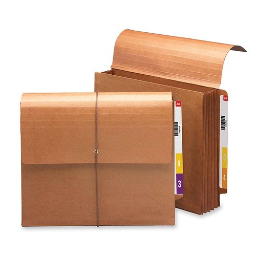 Smead End Tab Wallet, 5-1/4" Expansion, Flap and Cord Closure, Letter Size, Redrope, 10 per Box (71144)