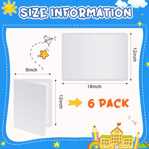 Motipuns 6 Pcs Folding Magnetic Dry Erase Activity Boards Foldable Magnetic Board Dry Erase Learning Project Scrum Folding Whiteboard for Students School Classroom