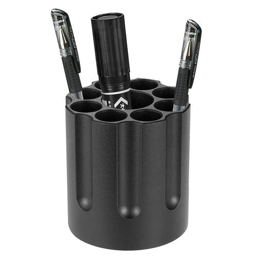 QIAN76 Metal pen holder, Revolver magazine design pencil holder, All aluminum office supplies storage