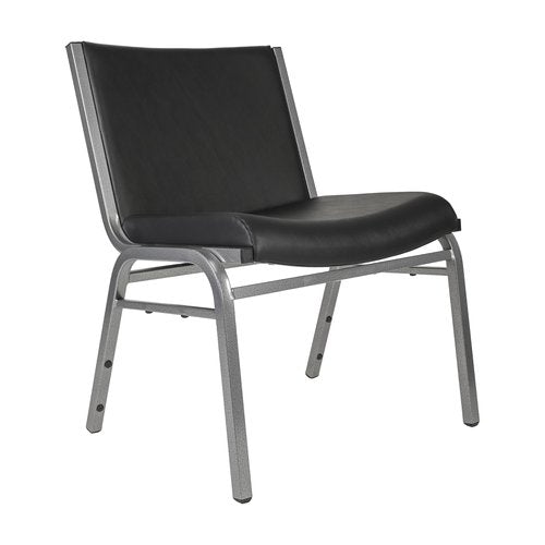 Flash Furniture Hercules Series Big & Tall 1000 lb. Rated Black Vinyl Stack Chair with Ganging Bracket