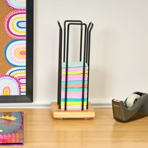 Really Good Stuff Sticky Note Tower - 1 Tower, 5"W by 5"D by 1"H, Notes Holder, Office And School Supplies, Teacher Must Haves, Aesthetic Desk Organizer