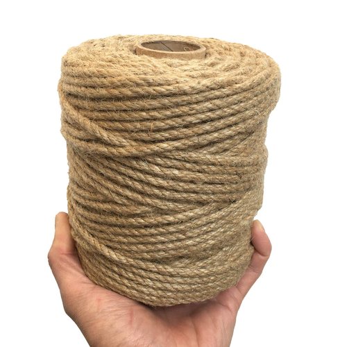 ILIKEEC 5mm Jute Twine, 328 Feet Braided Jute Rope, Heavy Duty and Thick Twine Rope for DIY Artwork, Bundling, Home Decor, Gardening Applications