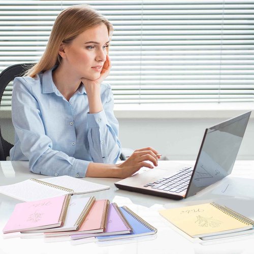Cholemy 20 Pack Spiral Notebook Aesthetic School Supplies A5 Macaron Pastel Floral Notebook Writing Journals for Student College Ruled Journals 100 Pages/ 50 Sheets for Women Men Office Gift