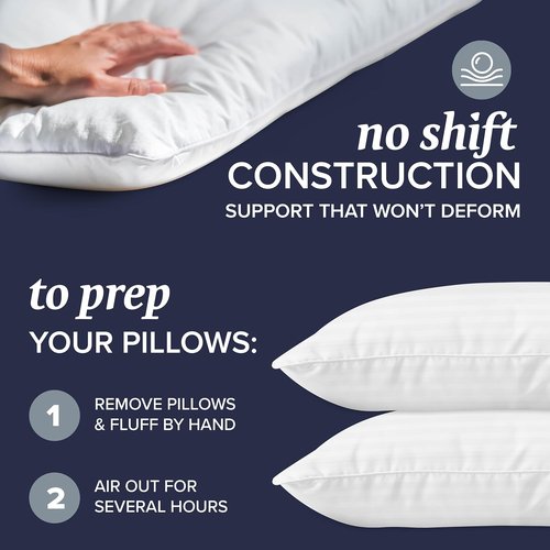 Beckham Hotel Collection Bed Pillows - Soft Down Alternative Set of 2 for Standard/Queen Size | Ideal Support for All Sleep Positions