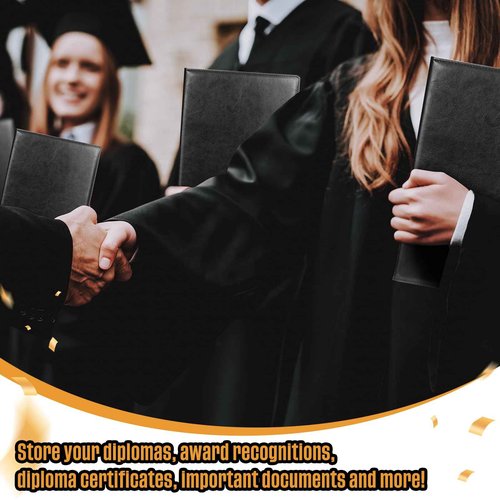 Tenare 20 Pcs Leather Certificate Holder 8.5 x 11 Inch PU Black Red Blue Purple Phd Bachelor Master Diploma Cover Professional Award Folder for Official Graduation Competition Contest Charity (Black)
