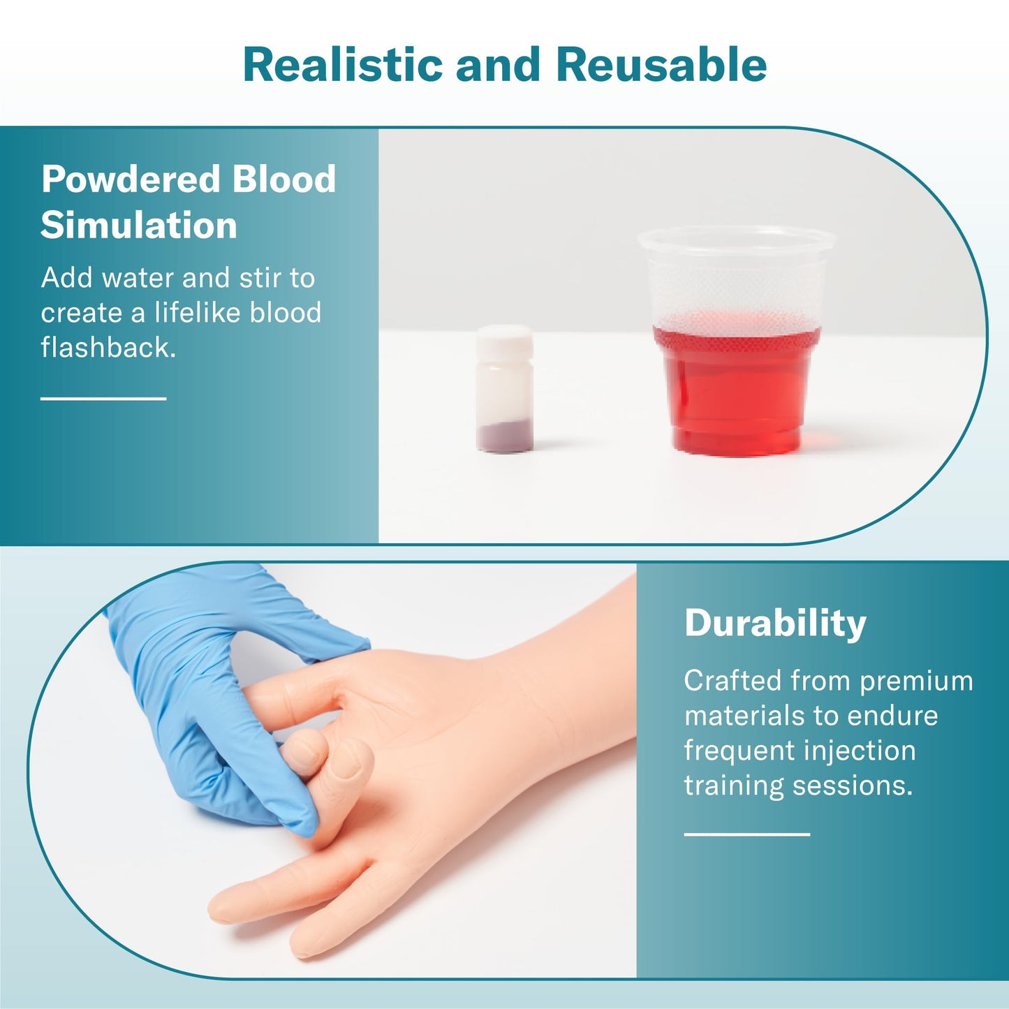 Alcedo Phlebotomy Practice Kit, Complete Venipuncture and Injection IV Practice Essentials, Realistic Training Arm with Stand & Carry Bag, Light Skin, for Medical Students & Educational Use Only