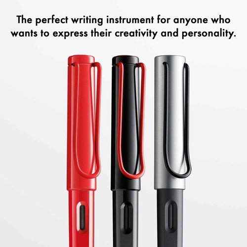 Lamy joy AL black calligraphy fountain pen set - fountain pen with 3 different nibs (1.1/1.5/1.9 mm) - calligraphy pen with ribbon nib & ergonomic grip - incl. 5 T 10 blue ink cartridges