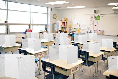 24 Pcs Desk Dividers for Students Plastic Privacy Folders Sturdy and Waterproof Test Privacy Shields Easy to Clean Classroom Test Dividers for School Teacher Student Study Supplies