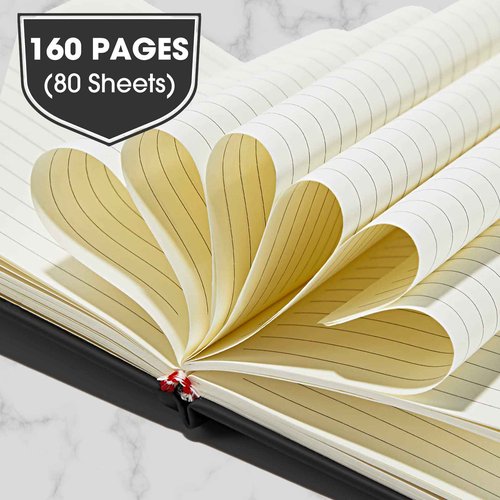 40 Pack Pocket Notebook Journals A6 Mini Hardcover Journal PU Leather Lined Notebooks 3.5 x 5.5 Inch Small College Ruled Notepad With Pen Holder for Writing Office School Supplies (Black)