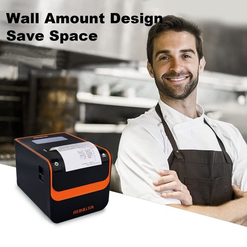 Rongta POS Printer, 80mm Direct Thermal Receipt Printers with Auto Cutter, USB Serial Ethernet Interface, Support Windows/Mac/Linux Cash Drawer, Restaurant Kitchen Printer for ESC/POS (RP332)