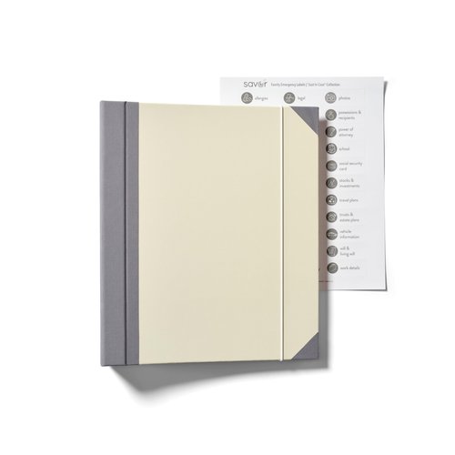 Savor|2025 Updated Edition Family Emergency Binder ™ | Custom Dyed Cloth Expanding File Folder for Important Papers, Babysitter Binder, Birth Certificates, Social Security Cards, Passports, Photos