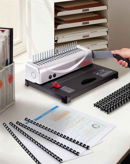 MAKEASY Comb Binding Machine with 200 PCS 3/8'' Binding Combs