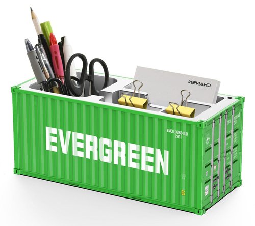 Yixoo Desk Organizer, Pen Pencil Holder, Business Name Cards Holder, Shipping Container Model Storage Box, Secret Storage Box with Multiple Compartments Office Supplies Multi-function (EVERGREEN)