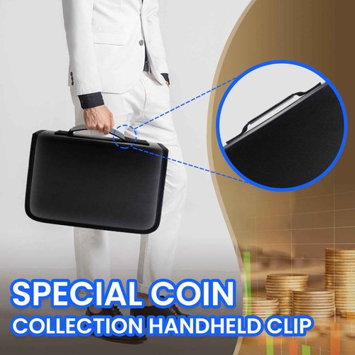 Coin Collection Supplies Holder for Collectors with Handle, Fireproof 400 Pockets Coin Collection Book & 36 Paper Money Organizer Binder for Coin Currency Collection Supplies,Pennies (Black)