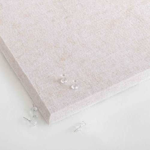 Thickened Bulletin Board - 47 x 35 Inches, Decorative Felt Board Pin Board for Wall - 4' x 3' Foldable Photo Display Board with Self-Adhesive Tape, Includes 20 Push Pins - Oatmeal