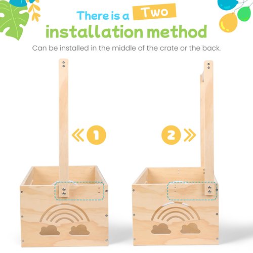 Wooden Baby Shower Crate Closet – with Handle, Smooth Surface & Round Edges – Textured Natural Wood - New Born Welcome Gift Hamper for Boys & Girls - Pregnancy Gifts for New Parents