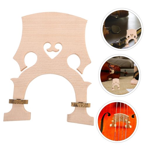Yardwe European Maple Wood Adjustable Cello Bridge for Cello Low and Tall Bridge Replacement for School and Personal Practice Durable Sound Performance