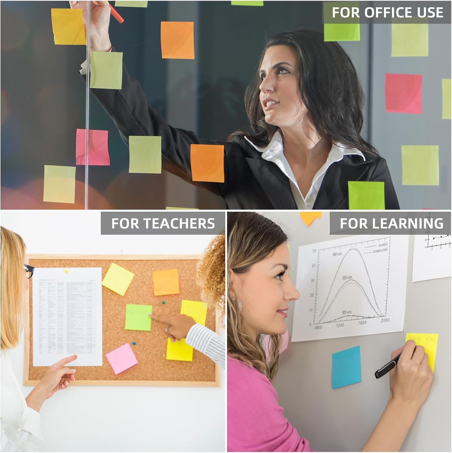 Skiennix Sticky Notes - Bright Color Self-Stick Pads | 3x3 Inches, Perfect for Home & Office