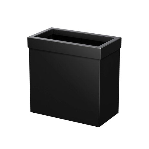 Gatco Modern Rectangle Wastebasket, Matte Black - Stainless Steel Trash Can with Removable Lid, Leakproof, 3 Gallon Capacity for Bathroom, Bedroom, Kitchen, or Office