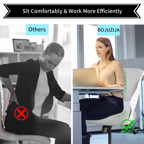 BOJUZIJA Ergonomic Drafting Chair,Standing Computer Desk Chair,Foot Ring,Lumbar Support,Swivel Task Chair -Grey
