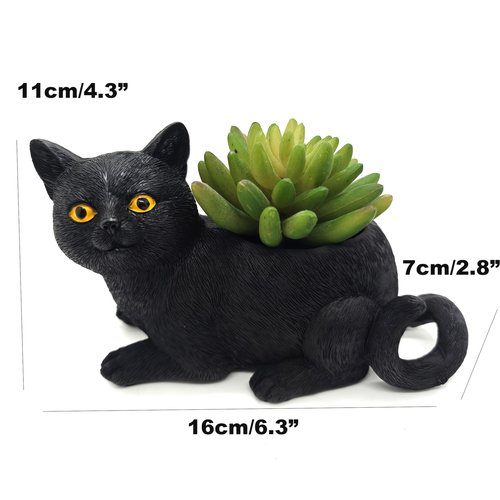 MONMOB Cute Desk Accessories Cat Pen Pencil Holder with Phone Stand Office Decor Home Office School Desk Decor Cat Gift Ideal Gifts for Women, Mom or Birthdays(black)