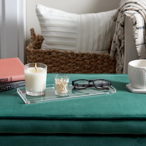 RUSSELL+HAZEL Acrylic Bloc Narrow Accessory Tray, Clear, 4.5” x 12.2” x .5” (31381)
