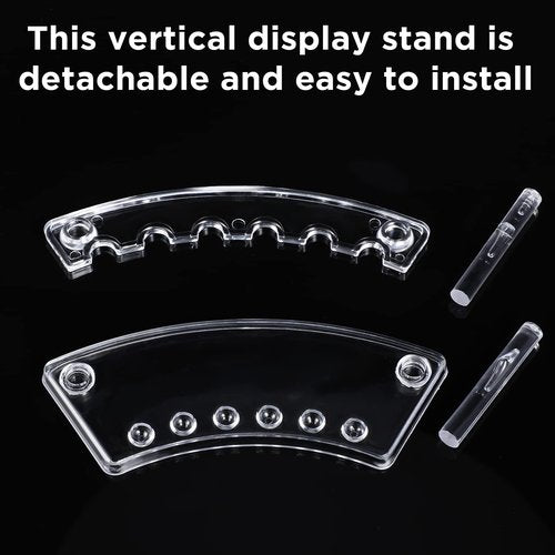 Chinco 10 Pieces Plastic Pen Holder Clear Display Stand 6-slots Display Stand Eyebrow Pen Makeup Brush Rack Organizer for Back to School Office Home Supplies, Vertical