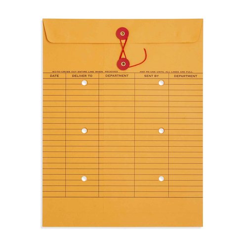 Blue Summit Supplies Interdepartment Envelopes with String Tie 10 x 13 Inches, Brown Kraft Interoffice Envelopes with string 10x13 – Reuseable,100 Count