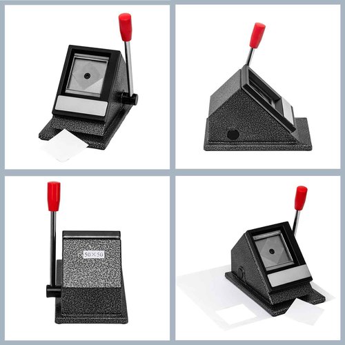 IQINGYJ Passport ID Photo Cutter, 50 x 50 mm, Manual, Black, Alloy Steel, Metal Handle