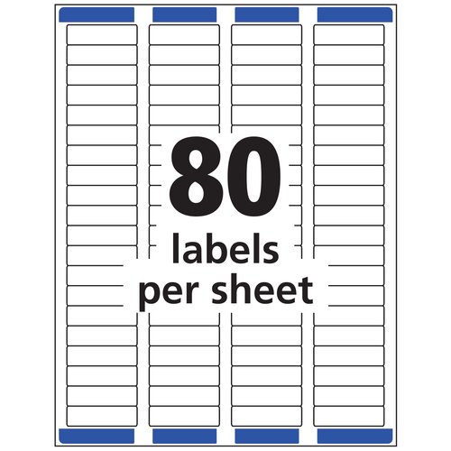 Avery Printable Return Address Labels with Sure Feed, 0.5" x 1.75", Matte Clear, 2,000 Blank Mailing Labels (05667)
