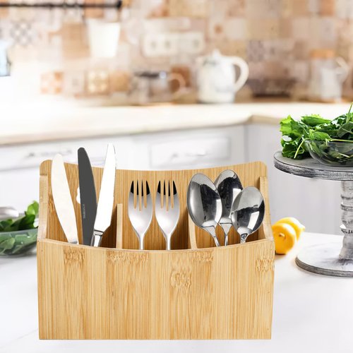 Nicunom 2 Pack Bamboo Dry Erase Marker Holder Wall Mount Remote Control Holder, Desktop Storage 3 Compartments Pencil Pen Hold Utensil Caddy, Multiuse Small Organizer for Office Home School