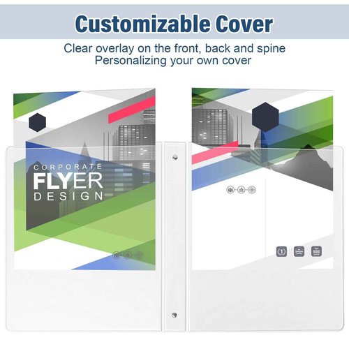 1-Inch 3-Ring-Binder with Pockets, 1'' Basic Binders 1-inch View Round Binders Holds 200 Sheets US Letter Size 8.5'' x 11'' - Bundle Packs Perfect for Home, Office, and School (1-inch)