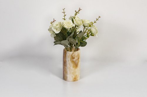 Pen Holder - Toothbrush Holder, Desk Organizer, Makeup Brush Holder, Gift for Home, Kitchen Utensil Holder, Storage Desktop, Onyx Marble, Mini Vase