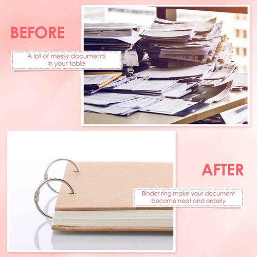 500 Pack Loose Leaf Binder Rings 1 Inch 25 mm Office Book Flashcard Rings Metal for Index Cards Binder Clips for School Home Office Supplies, Silver