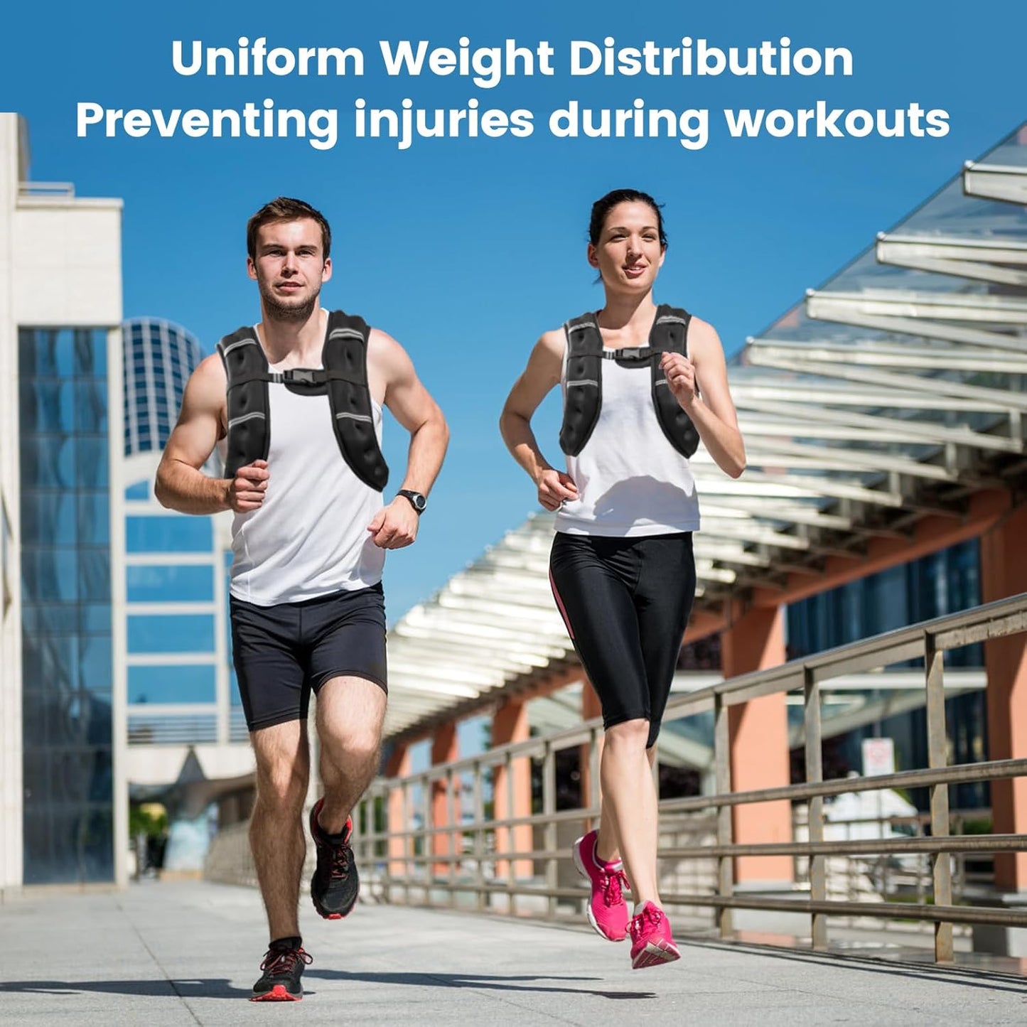 Zikopomi Weighted Vest - Reflective Stripes for Enhanced Workout | 6lb to 30lb Options for Strength Training and Fitness