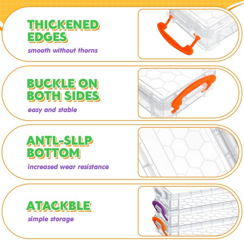Cholemy 30 Pcs Plastic Pencil Box Bulk Large Capacity Pencil Case Crayon Box with Snap Tight Lid Stackable Organizer Containers for Pen Erasers Stationery Toys School Supplies (Clear)