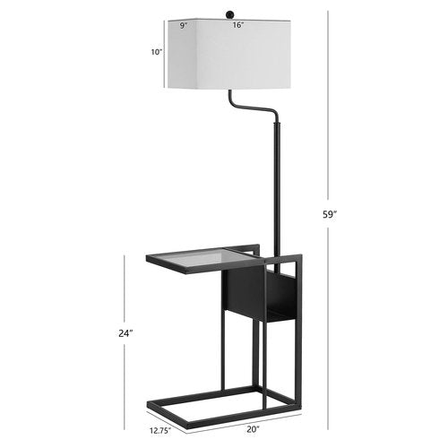 SAFAVIEH FLL4081A Lighting Collection Janson Matte Black 59-inch Table (LED Bulb Included) Floor Lamp