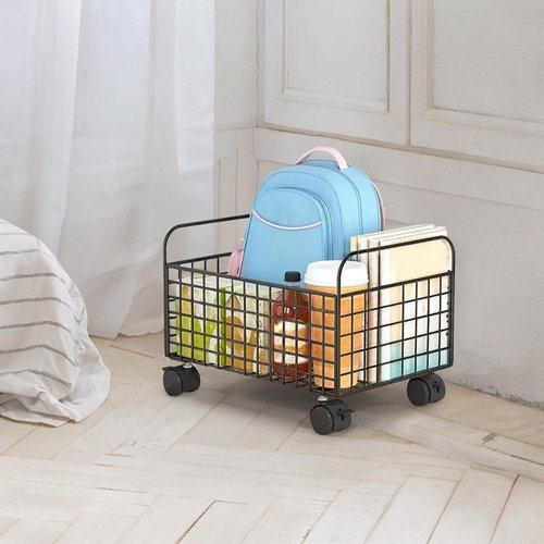 Amagogo Rolling Book Cart File Organizer Under Desk Office Storage Box Utility Cart Book Bin for Bag Craft Daily Items Kids Room Toys, L