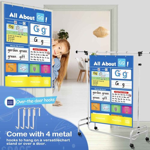 Torlam Circle Learning Time Center Pocket Chart Calendar Set, Alphabet Learning Wall Chart ABC Flash Cards Learning Games for Kids Homeschool Preschool Kindergarten Learning Activities Must