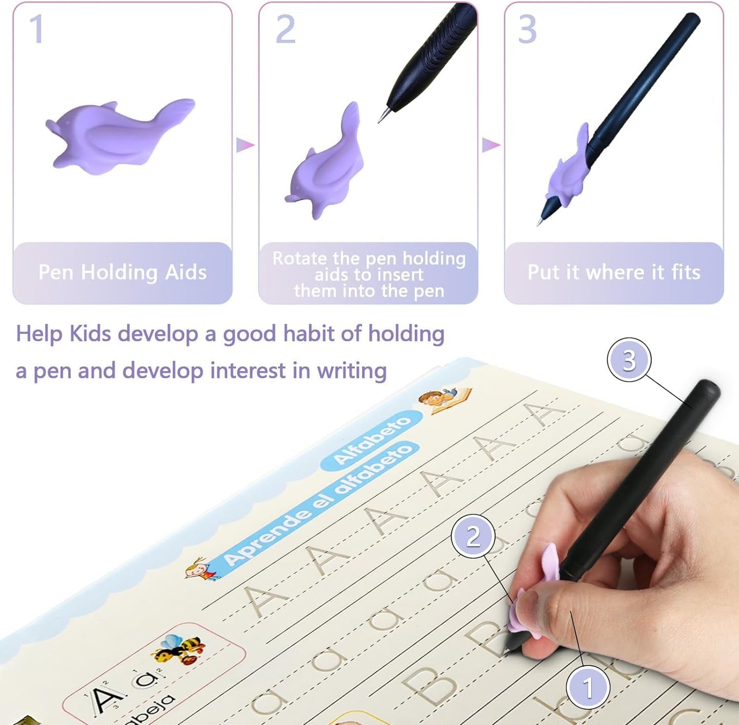20 pc Disappearing Ink Pen for Kids, Magic Groove Writing Pen, Reusable Disappearing Ink Refill, Replacement Pen for Magic Grooved Book, Magic Practice Copybook Pen for Reusable Handwriting Workbooks