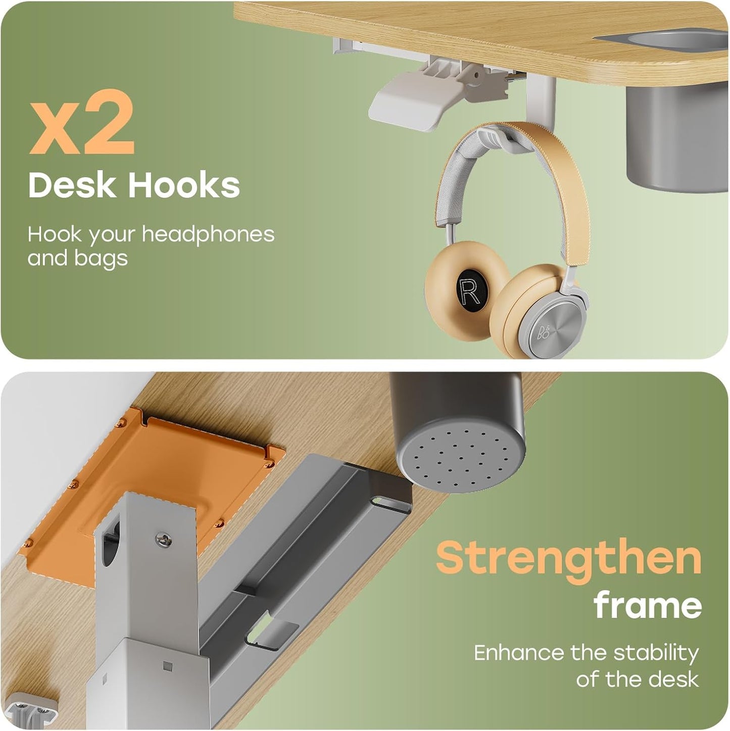 Skiennix Mobile Standing Desk - Height Adjustable Rolling Workstation with Drawer & Cup Holder | 28" Maple Finish