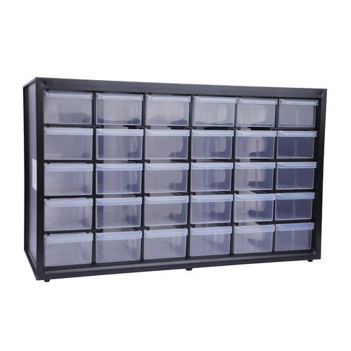 Stanley 1-93-980 Storage Box with compartments, Black/Transparent