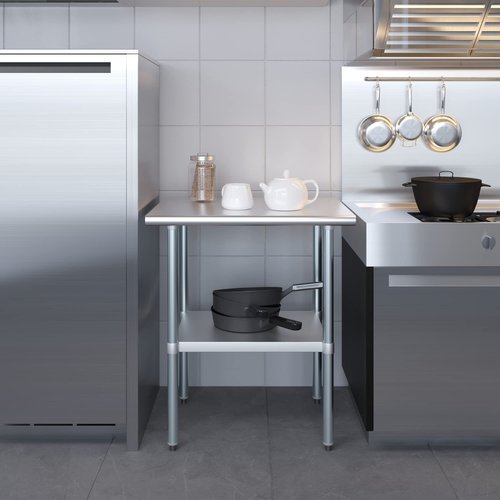AmGood 24 in. x 30 in. Stainless Steel Work Table | NSF Kitchen Prep Table