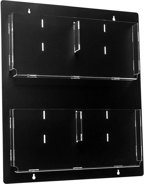 Adir Acrylic Brochure Holder Wall Mount - Adjustable Hanging Magazine Rack Literature & Brochure Holder for Home, Office, Waiting Room Display (20'' x 23'' Black)