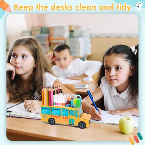 Large Capacity Marker Organizer Pen Holder, Desk Organizers with 3 Compartments Acrylic Pencil Organizer Art Supply Storage Office Supplies Accessories